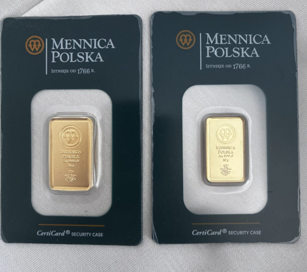 Sztabki złota 30g MENNICA POLSKA