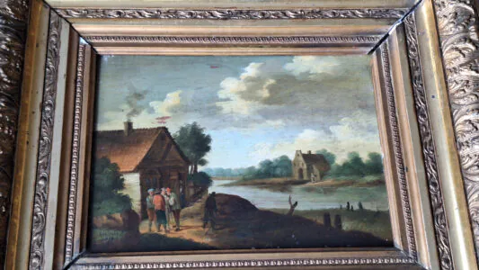 Scena wiejska nad rzeką.