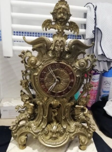 Mosiężny ZEGAR kominkowy 9 kg